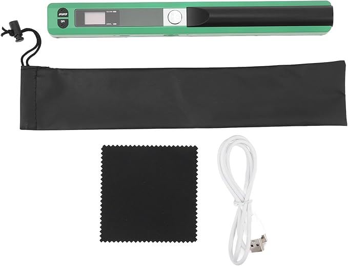 Zunate Portable A4 Handheld Scanner, 900 DPI USB Document, Photo Scanner with Offline Mode, Handheld Image Scanne for Home and Office (Green)