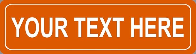 BuildASign Personalized Custom Street Sign – Aluminum Road Sign for Bedroom, Game Room, Man Cave, Garage or Playroom Decor, Weather-Proof & UV Fade Resistant (5" x18”, Orange)