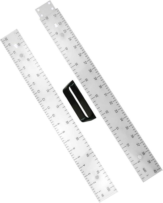39in Clear Plastic Meter Stick with Handle, Detachable Sectional Teacher Ruler, Transparent Classroom Measuring Stick for Math Science Whiteboard Chalkboard