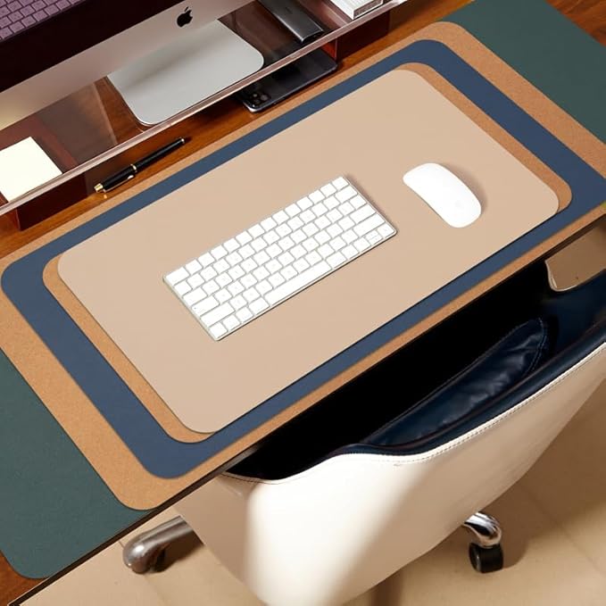 Cork Desk Mat - Small Dual-Sided Desk Pad for Office and Home - Desk Organization and Accessories - Ideal for Large Mouse Pad and Small Desk Mats on Top of Desks(Pink,23.6"x 13.8")