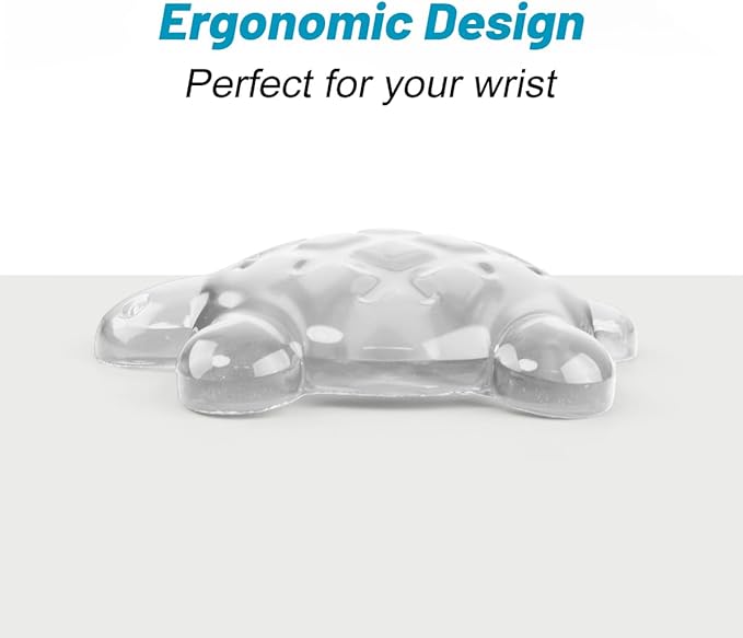 Lucocia Silicone Gel Mouse Wrist Rest,Cute Turtle Shape Ergonomic Elbow Mouse Rest Wrist Pad,Comfort Support for Typing and Gaming-Clear