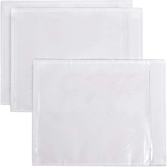 iMailer - 20 PCS 4.5"x5.5" Packing List Pouch- Clear Plastic Envelopes with Self-Adhesive Seal for Packing Slips and Invoices