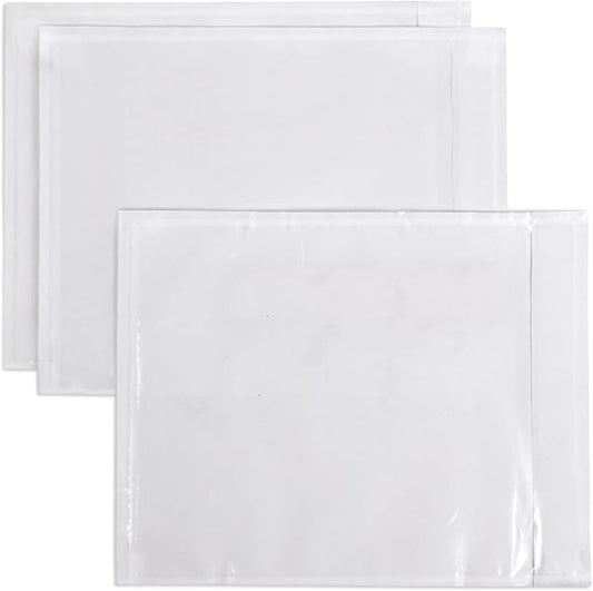 iMailer - 500 PCS 4.5"x5.5" Packing List Pouch- Clear Plastic Envelopes with Self-Adhesive Seal for Packing Slips and Invoices