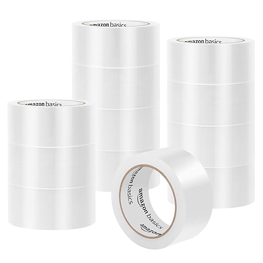 Amazon Basics Packaging Tape for Shipping, Moving and Storing, 36 count (Pack of 1), 1.88 in x 54.6 yds, Clear