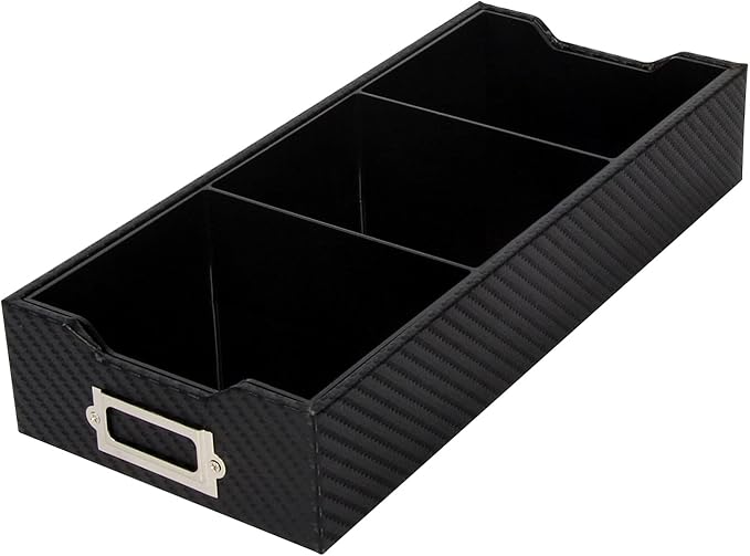 J JACKCUBE DESIGN JackCubeDesign Carbon Fiber Business Card Organizer Coupon Holder Name Card Organizer Name Card Holder With Removable Divider For Desk(4.29 x 1.76 x 9.75 inches)- :MK171
