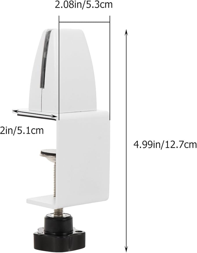 TEHAUX 2pcs Desk Partition Clip Hole Desktop Mount Clamp on Desk Accessories for Office Screen Partition Clip Thickened Base