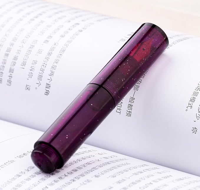 czxwyst Majohn Wancai 2.0 Mini Pocket-Size Eyedropper Fountain Pen (EF Nib 0.38mm, Starry Purple)