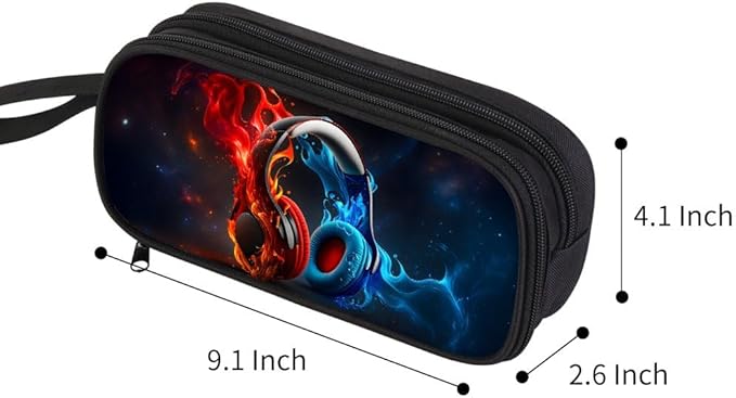 HiGaits Pencil Case for Boys,Multi-Slot Large Capacity Pencil Pouch with Soft Zipper, Durable Pen Box Headphones