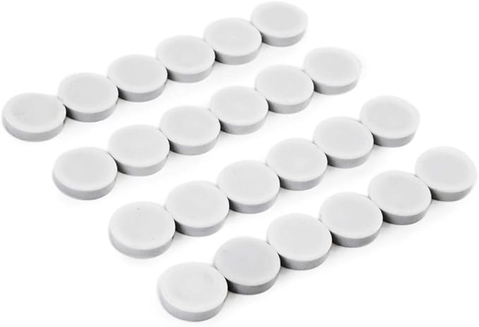 Bullseye Office 24 Round White Fridge Magnets, Button Shaped, Small Colorful Magnetic Discs for Kitchen, Cabinet or Classroom, Perfect Whiteboard Supplies for Teachers (White)