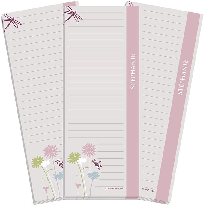 Current Dragonfly Personalized Lined Shopping List Pads - Set of 3