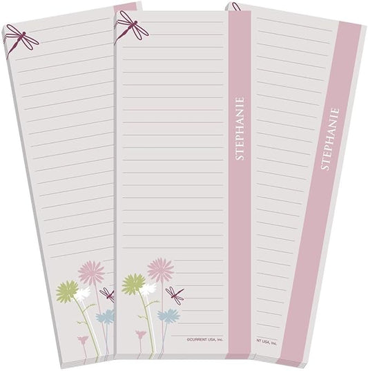 Current Dragonfly Personalized Lined Shopping List Pads - Set of 3
