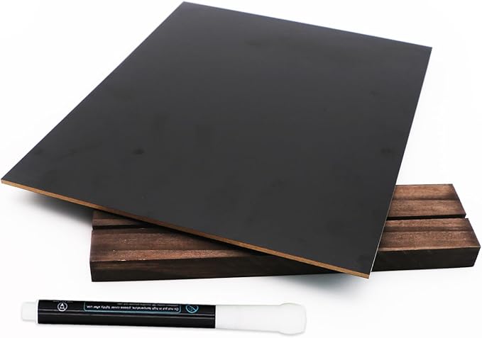 GUKBIAY Tabletop Chalkboard Sign with Base Stand 4 Pack 8.5 x 11 Inch Double Side Standing Menu Boards Food Signs for Party Buffet Wedding Bar Restaurant Food