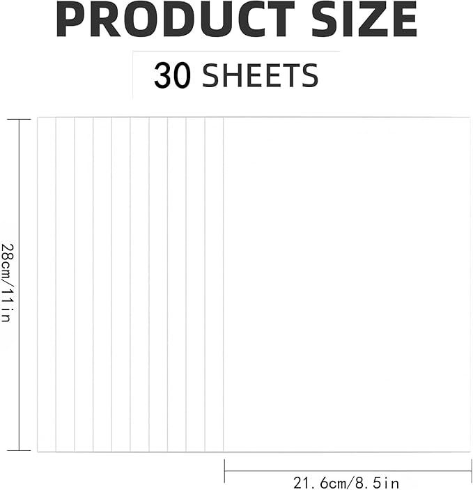 30 Sheets White Cardstock 8.5'' x 11'', 250gsm/90lb Heavyweight Cover Cardstock Paper, Thick and Smooth Card Stock Perfect for Invitations, Menus,DIY Cards, Arts and Crafts