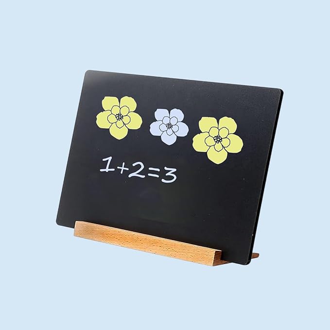 NEWNEWSHOW 8.7x12 Inch Tabletop Chalkboard with Wood Holder 1 Pack