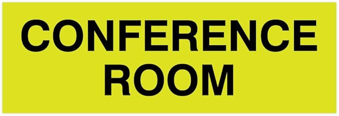 Signs ByLITA Basic Conference Room Sign (Yellow/Black) - Small