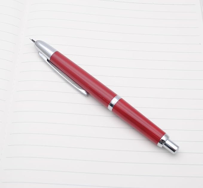 JINHAO 20 Press Fountain Pen, Retractable Capless Resin Pen with Ink Converter (EF Nib 0.4mm, Wine Red)
