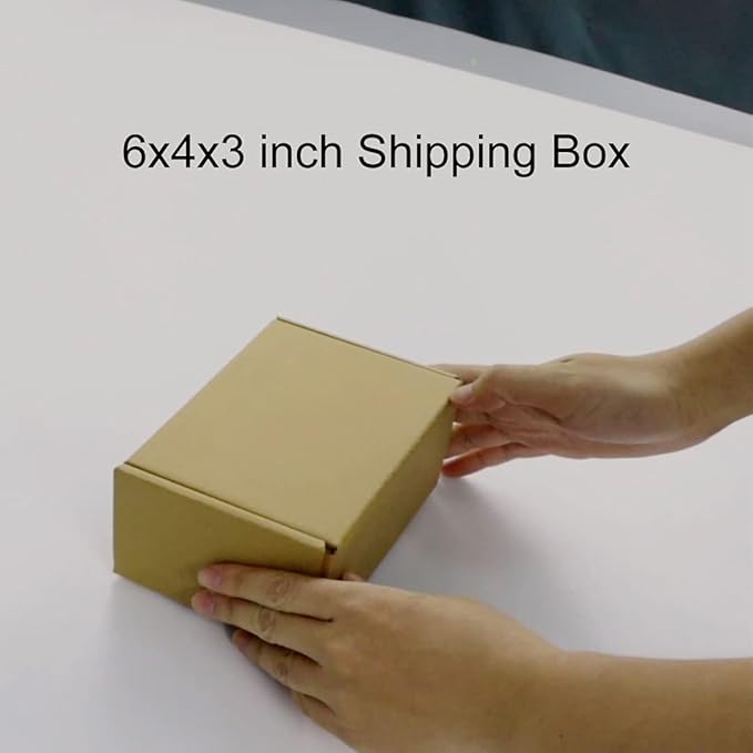PHAREGE 6x4x3 inch Shipping Boxes Bulk 25 Pack Brown, Tab Lock Tuck Top Mailer Boxes for Packaging Small Business, Small Cardboard Gift Boxes for Wrapping Mailing Presen