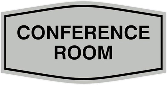 Fancy Conference Room Sign (Light Grey/Black) - Medium