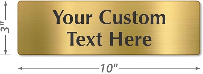 SmartSign Custom Brass Sign - 3" x 10", 40 mil REAL Bugle Brass Metal, Personalized Name Door Sign, Heavy-Duty Premium Engraved Door/Wall Mount Plaque for Business/Office, Gold and Black