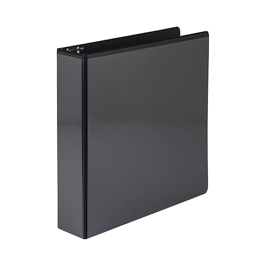 Samsill 2 Inch 3 Ring Binder, Made in USA, Economy Round Ring, Clear View Cover, 425 Sheet Capacity - for School, Home, Office - Charcoal Black