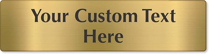 SmartSign Custom Brass Sign - 3" x 12", 40 mil REAL Bugle Brass Metal, Personalized Name Door Sign, Heavy-Duty Premium Engraved Door/Wall Mount Plaque for Business/Office, Gold and Black