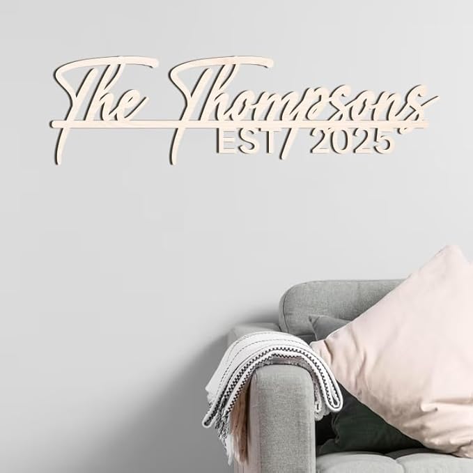 Custom Metal Signs | Personalized Monogram Name Sign | Outdoor Wall Art for Family Name | Custom Name Metal Sign, Last Name, Anniversary, Wedding Gifts for Women, Wife, Parents, couple (Design 7)