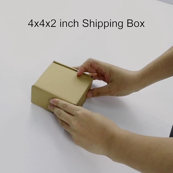 PHAREGE 4x4x2 inch Shipping Boxes Bulk 25 Pack Brown, Tab Lock Tuck Top Mailer Boxes for Packaging Small Business, Small Cardboard Gift Boxes for Wrapping Mailing Present