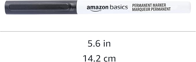 Amazon Basics Ultra Fine Point Permanent Markers, Black, 24-Pack