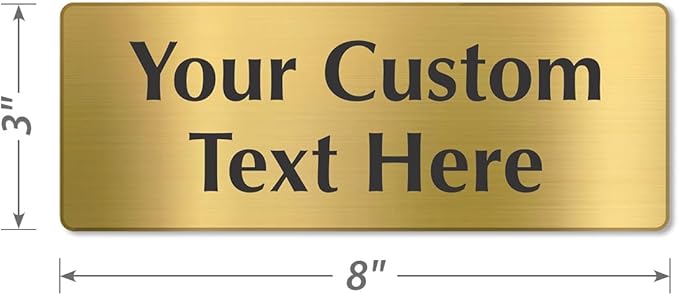 SmartSign Custom Brass Sign - 3" x 8", 40 mil REAL Bugle Brass Metal, Personalized Name Door Sign, Heavy-Duty Premium Engraved Door/Wall Mount Plaque for Business/Office, Gold and Black