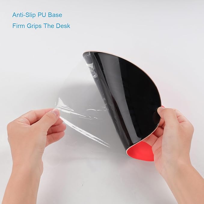 xinidc Ergonomic Computer Mouse Pad with Wrist Rest Support, Pain Relief Mouse Pad with Non-Slip PU Base for Home Office Working Studying (Red)