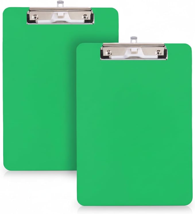 2 PCS Green Plastic Clipboard with Pen Holder,Nursing Clipboard Standard Letter A4 Size,Thickened Clip Boards 8.5x11,Hanging Clipboards for Women Kids Students School Office Home