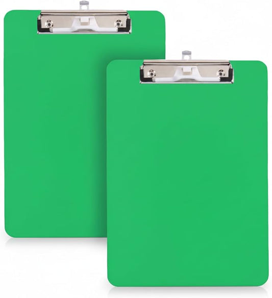 2 PCS Green Plastic Clipboard with Pen Holder,Nursing Clipboard Standard Letter A4 Size,Thickened Clip Boards 8.5x11,Hanging Clipboards for Women Kids Students School Office Home