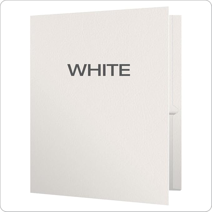 Oxford Twin-Pocket Folders, Textured Paper, Letter Size, White, Holds 100 Sheets, Box of 25 (57504EE)