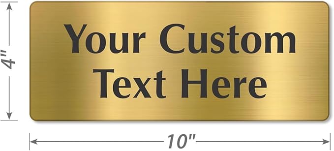 SmartSign Custom Brass Sign - 4" x 10", 40 mil REAL Bugle Brass Metal, Personalized Name Door Sign, Heavy-Duty Premium Engraved Door/Wall Mount Plaque for Business/Office, Gold and Black