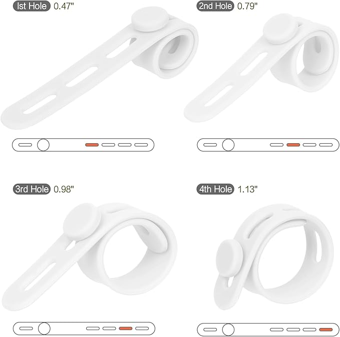 Donruby 24Pcs Silicone Cable Ties - Reusable & Washable with Locking Buckles, Adjustable Fastening Cable Management Straps, Multi-Purpose High Elasticity Cord Organizer (White)