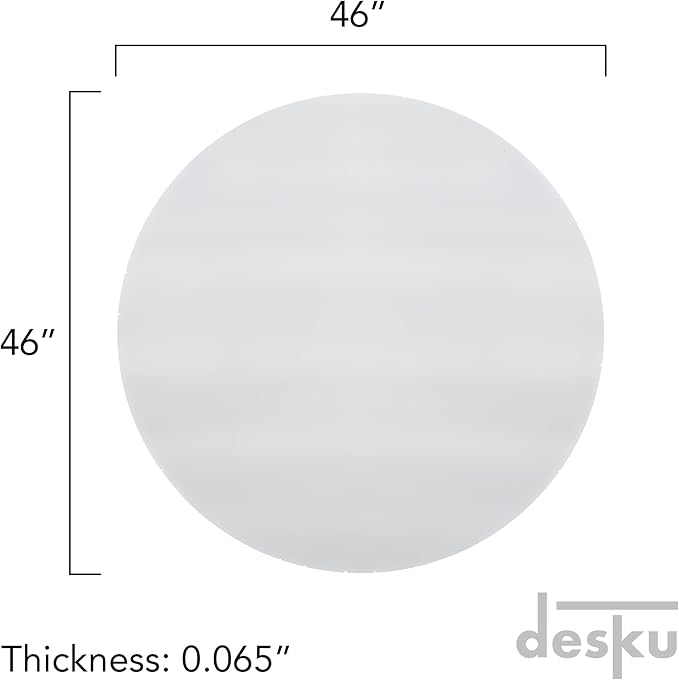 DESKU - Circle Gaming Chair Mat, Computer and Office Chair Mat for Hard Floors, Clear, 46 Inches, Made in The USA