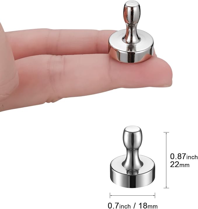 BTLIN Heavy Duty Fridge Magnets Extra Strong, Large Magnetic Push Pins for Kitchen Refrigerator Whiteboard Bulletin Board Office (18x22mm) 9Pack