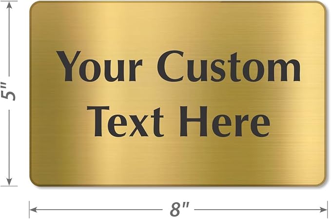 SmartSign Custom Brass Sign - 5" x 8", 40 mil REAL Bugle Brass Metal, Personalized Name Door Sign, Heavy-Duty Premium Engraved Door/Wall Mount Plaque for Business/Office, Gold and Black