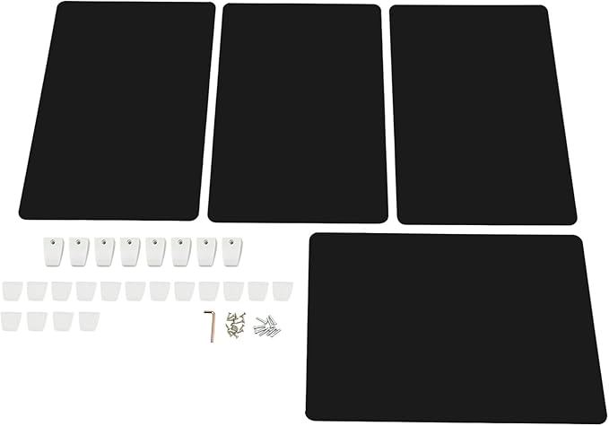 4 Pcs Desk Divider Privacy Panel, 23.6”L X15.8”W Frosted Acrylic Desk Privacy Panels with 8 Clamps for Offices Schools Call Centers (Black)