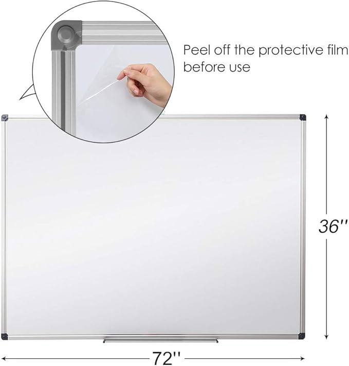 XIWODE Large 36x72 Inch Magnetic Dry Erase Whiteboard, Silver Aluminum Frame Wall-Mounted for Home School Office Conference Room
