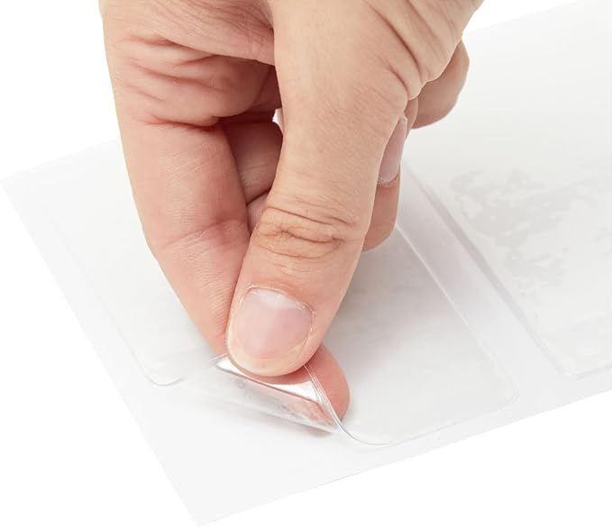 Juvale Business Card Holder Sleeves - Secure Adhesive Pockets - Index Card Holder for Notes - Storage Bin Labels & Clear Pocket Sleeves - Clear Plastic, 3.75 x 2 in, Pack of 100