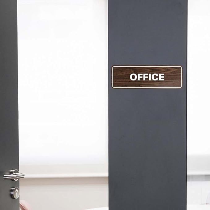 Signs ByLITA Standard Office Sign - Professional Business Signage - Easy to Install (Red/Yellow) - Small 10 Pack