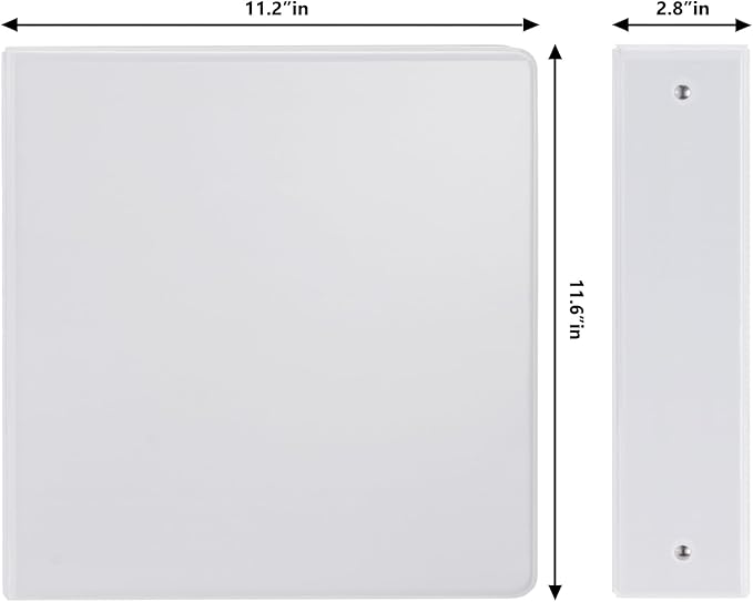Comix Sturdy 3 Ring Binder 2 inch with Clear View Cover, 2" Round Ring View Binder, PVC-Free, 2.4mm-Thick, 450 Sheets Capacity of US Letter Size Paper, Office ＆ School Supplies, Pack of 6 (White)