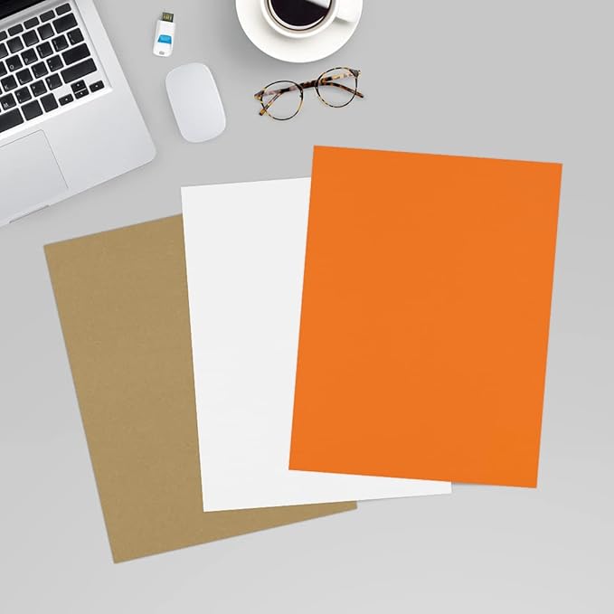 LUXPaper 8.5" x 11" Paper | Letter Size | Mandarin Orange | 80lb. Text | 1,000 Qty