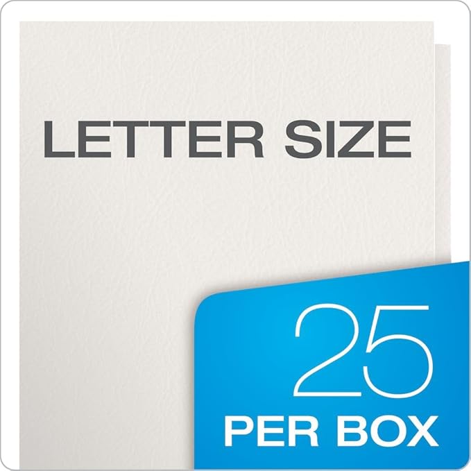 Oxford Twin-Pocket Folders, Textured Paper, Letter Size, White, Holds 100 Sheets, Box of 25 (57504EE)