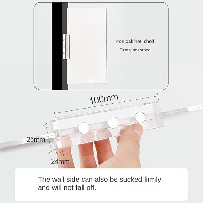 ECKEK Magnetic Sign Holder Grip Holder, Powerful Magnet, Acrylic Sign Holder for Retail Shelves Display Store Vendor Event Warehouse and Shop Supplies (Acrylic Base 210*150mm/8.27*5.91inches)