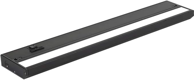 LED Under Cabinet Lighting Hardwired - 3CCT 18 Inch Black Finish - Undercabinet Lights for Kitchen - Linkable Undercounter Dimmable Plug in Light or Hard Wired - Under Counter Fixture Direct Wire