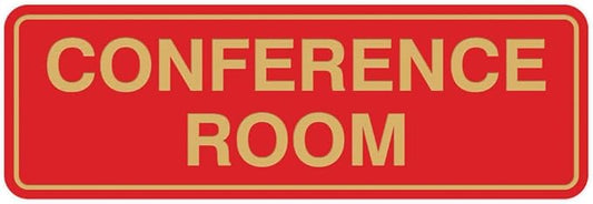 Standard Conference Room Sign - Red/Gold - Medium 10 Pack