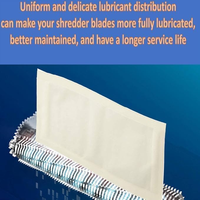 Shredder Lubricant Sheets – Pack of 20/25/30 Dry Oil-Free Waterproof Sheets – Keeps Blades Sharp, Cleaner & Quieter – No Leaks, Fits Standard Paper Shredders-30Pack