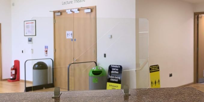 Precision-Milled Aluminum clamp Set for Office Privacy Panels. Includes Rubber-Grip Acrylic Standoff mounts and Adjustable Brackets. Ideal for Metal Shelf Support with Screws and Allen Wrench kit